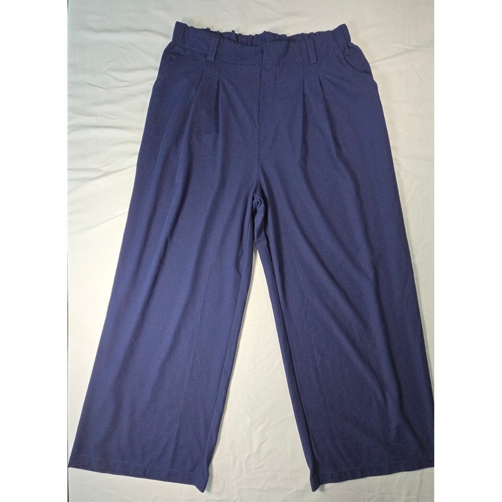 Halara Flex™ High Waisted Pocket Wide Leg Work Pants Size XL Navy Dark Blue